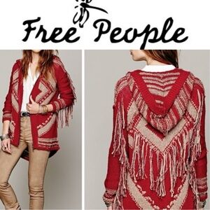 Free People Fringe Zip-up Cardigan